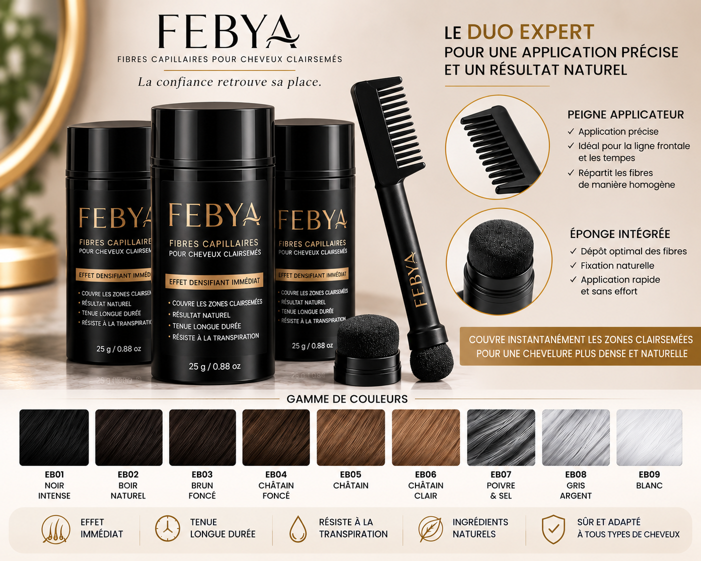 FEBYA PACK PREMIUM 3 FLACONS+ PEIGNE APPLICATEUR  OFFERT